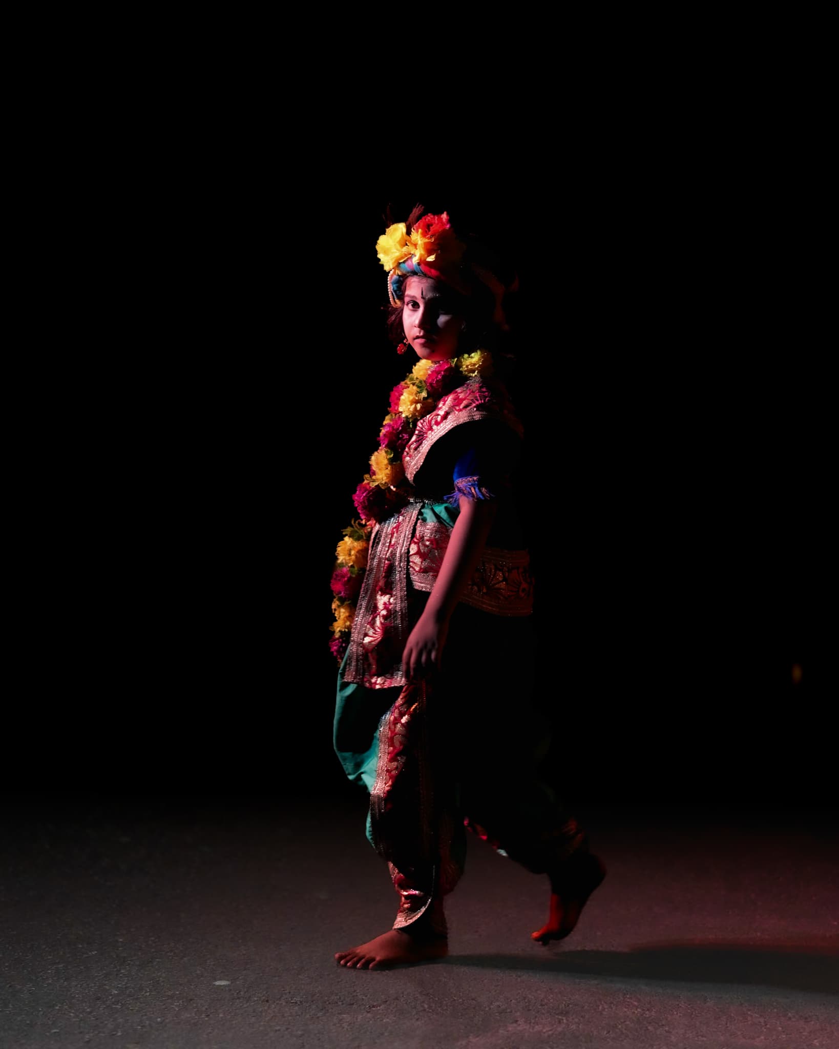 A girl in Krishna costume
